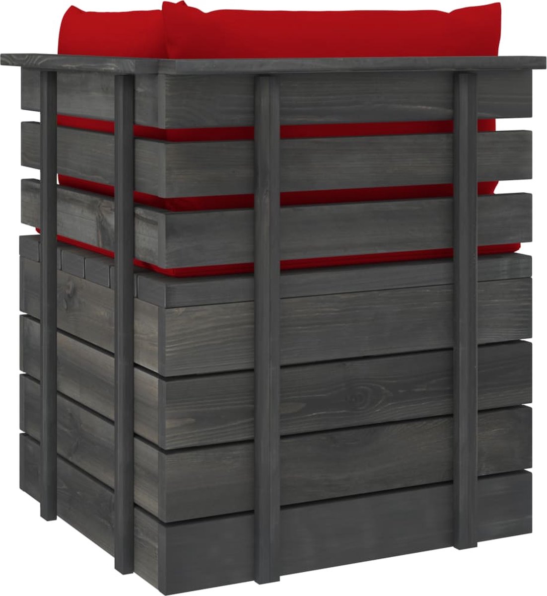 Vidaxl Tuinbank 2-zits Met Kussens Pallet Massief Grenenhout - Rood