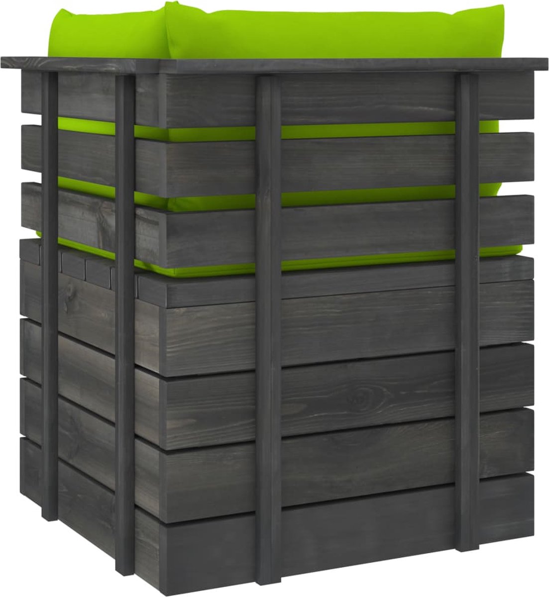Vidaxl Tuinbank 2-zits Met Kussens Pallet Massief Grenenhout - Groen