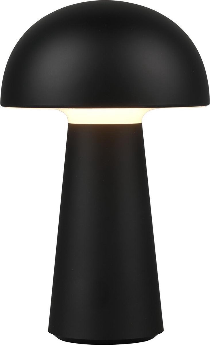 BES LED Led Tafellamp - Trion Lenio - 2w - Warm Wit 3000k - Usb Oplaadbaar - Rond - Mat - Kunststof - Zwart