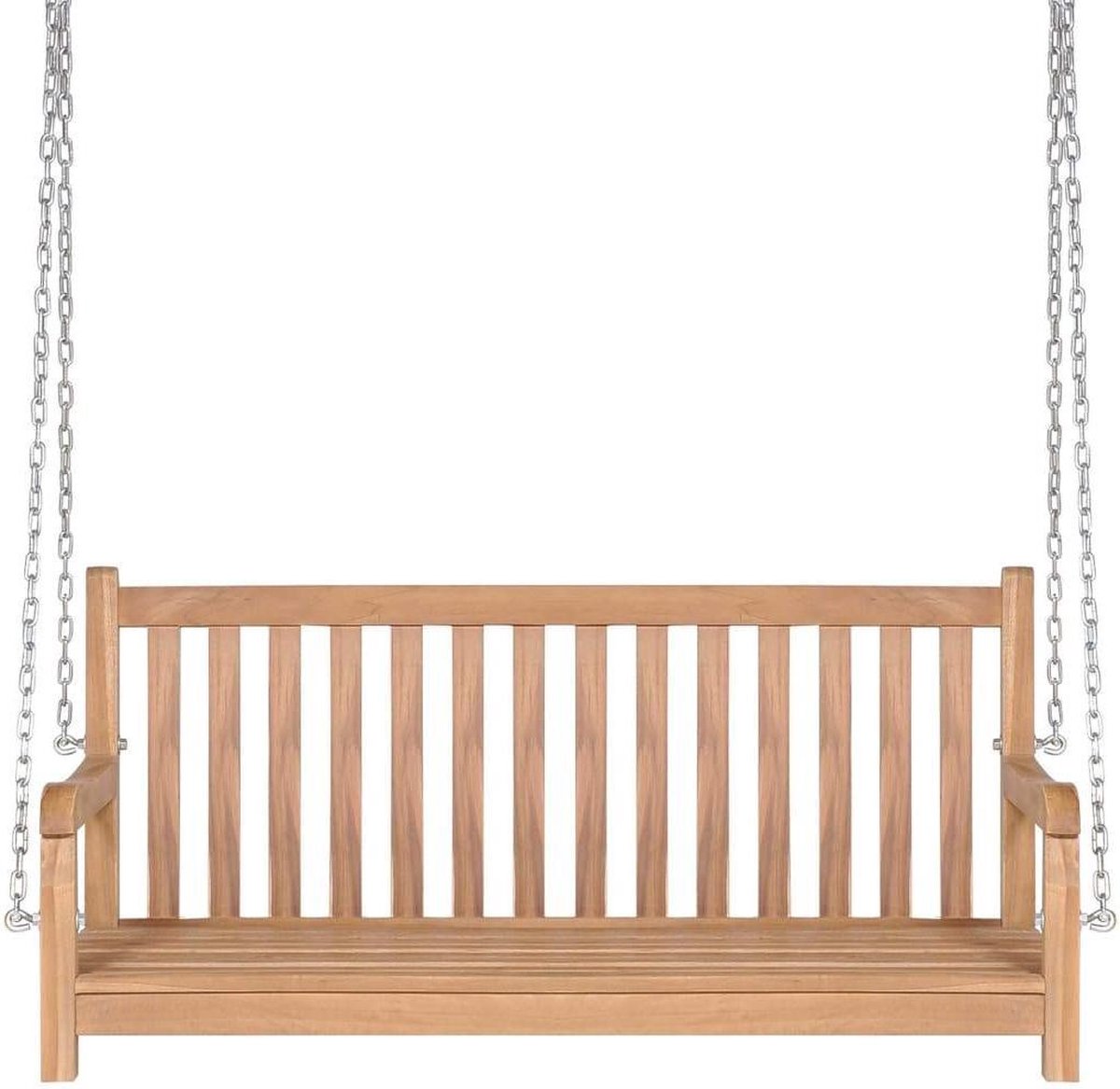 Vidaxl Schommelbank Met Licht Kussen 120 Cm Massief Teakhout - Blauw