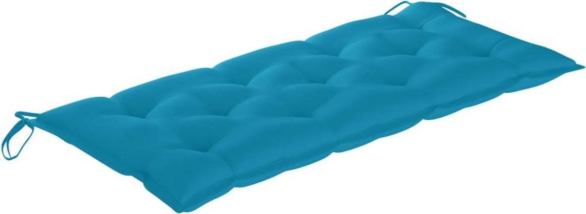 Vidaxl Schommelbank Met Licht Kussen 120 Cm Massief Teakhout - Blauw