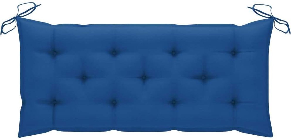 Vidaxl Schommelbank Met Kussen 120 Cm Massief Teakhout - Blauw