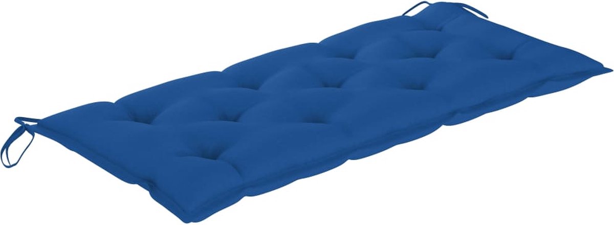 Vidaxl Schommelbank Met Kussen 120 Cm Massief Teakhout - Blauw
