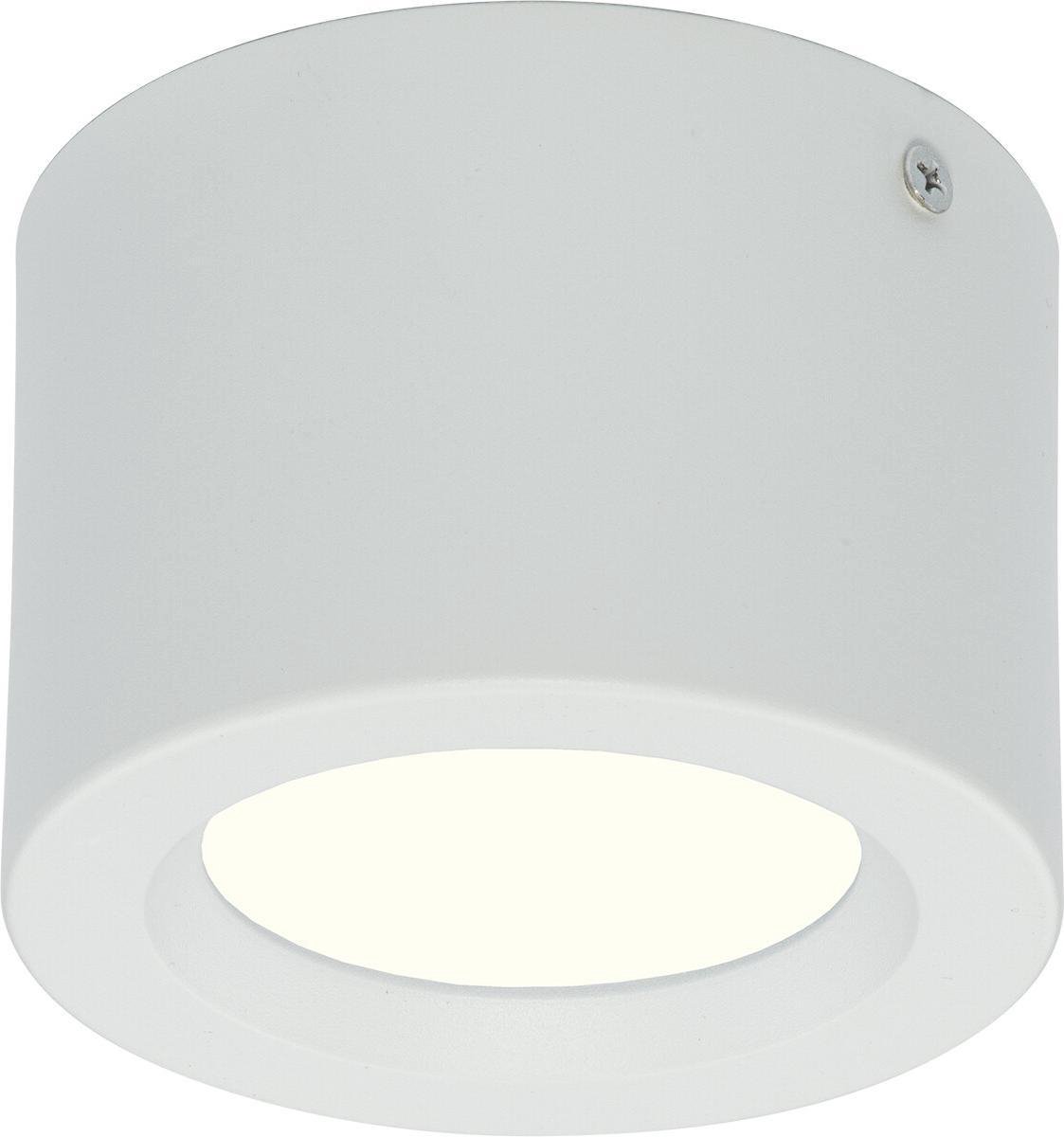 BES LED Led Downlight - Opbouw Rond Hoog 5w - Natuurlijk 4200k - Mat Aluminium - Ø105mm - Wit