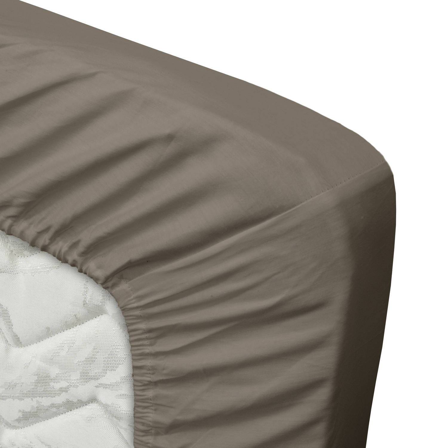 Ten Cate 100% Katoensatijnen Topper Hoeslaken - 90x200 - Taupe - Bruin