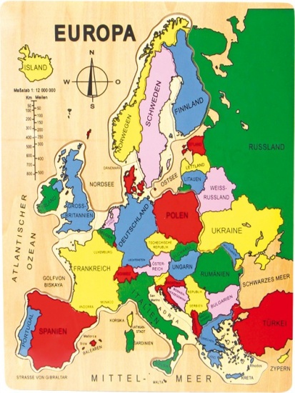 Small Foot vormenpuzzel Europa junior hout 25 stukjes (DU