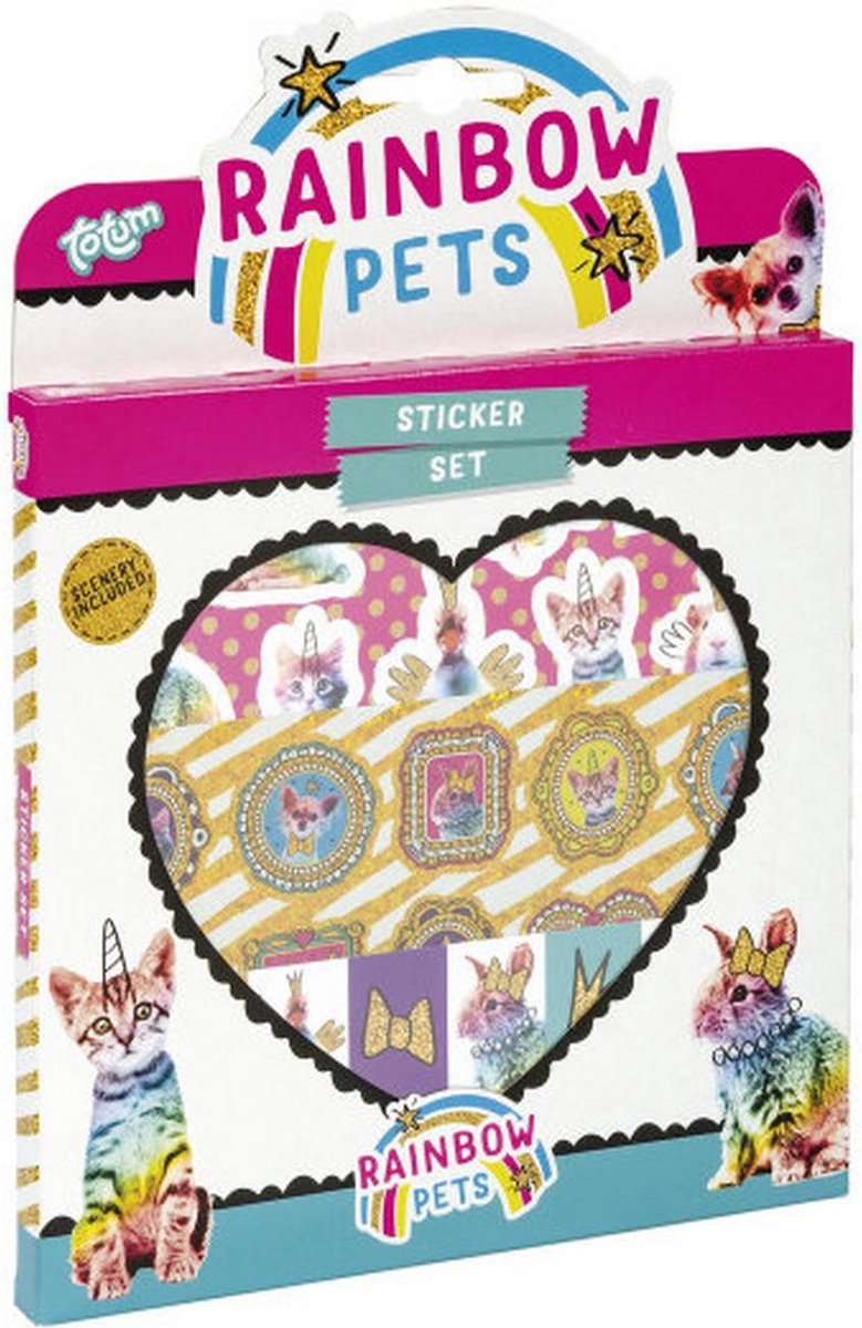 Totum stickervellen Rainbow Pets junior 3 stuks