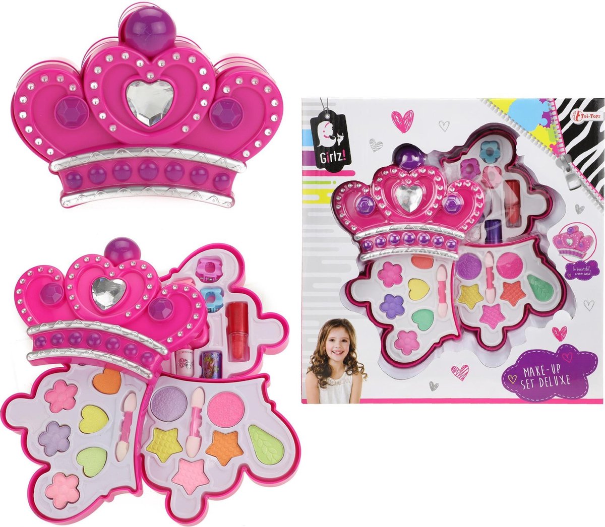 Toi-Toys Toi Toys make upset deluxe kroon 22 cm - Roze