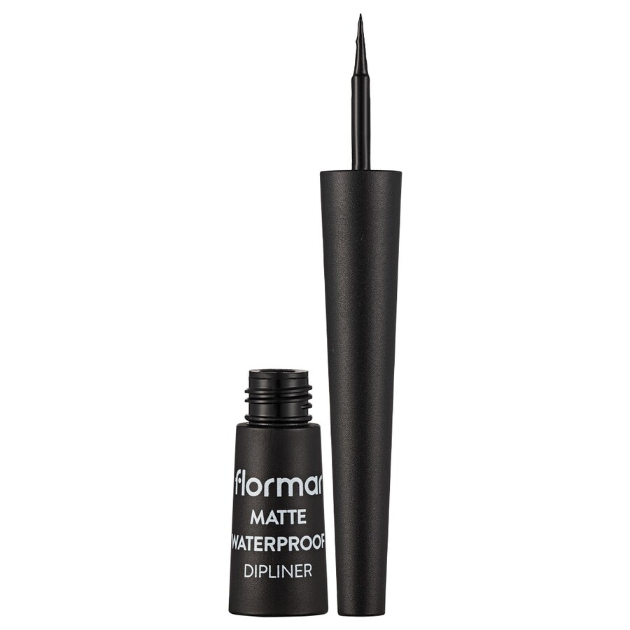 Flormar 01 Black Matte Waterproof Dipliner Eyeliner 2.5 ml - Negro