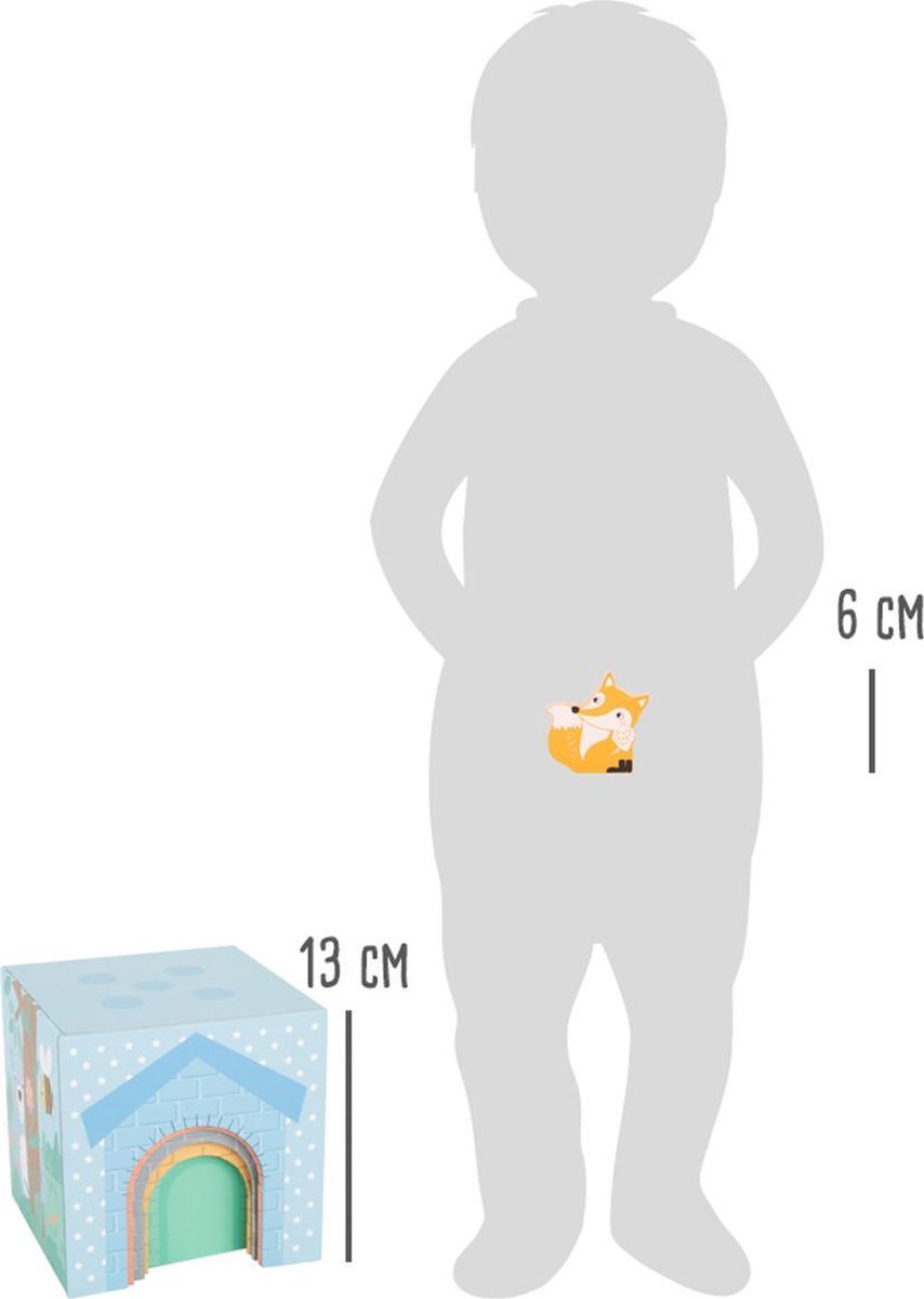 Small Foot stapeltoren dieren junior hout/karton 10 delig