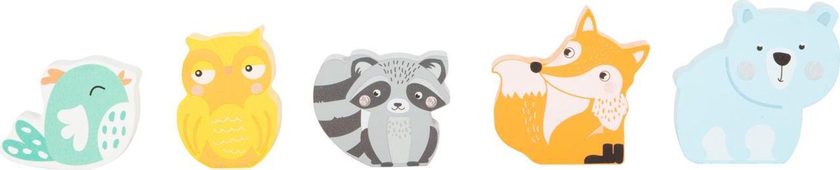 Small Foot stapeltoren dieren junior hout/karton 10 delig