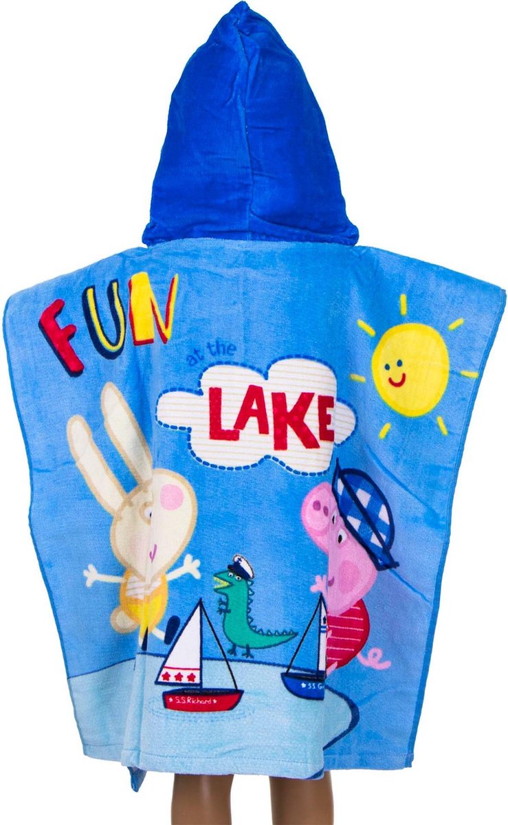 Peppa Pig badponcho junior 60 x 120 cm katoen - Blauw