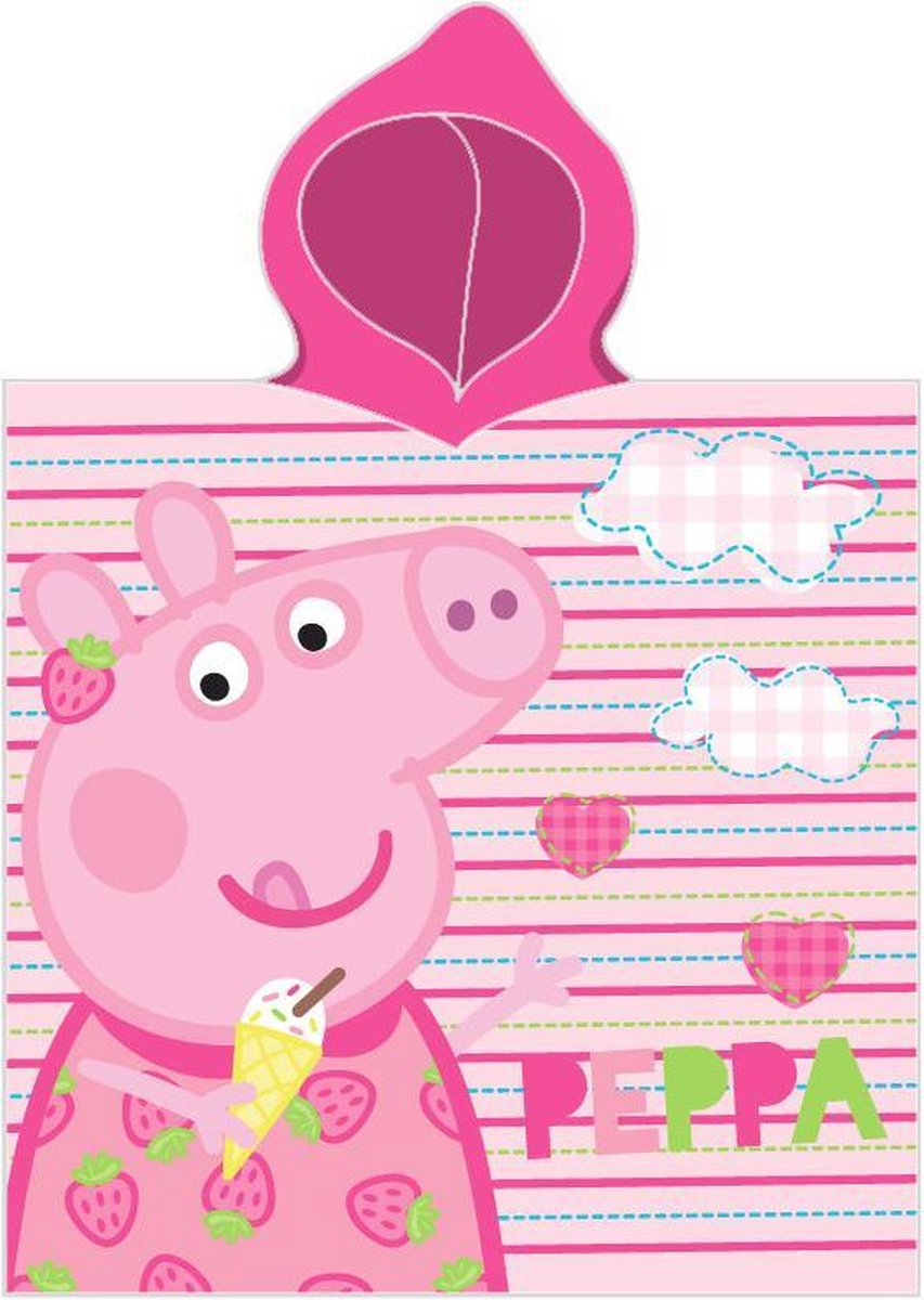 Peppa Pig badponcho junior 60 x 120 cm katoen - Blauw