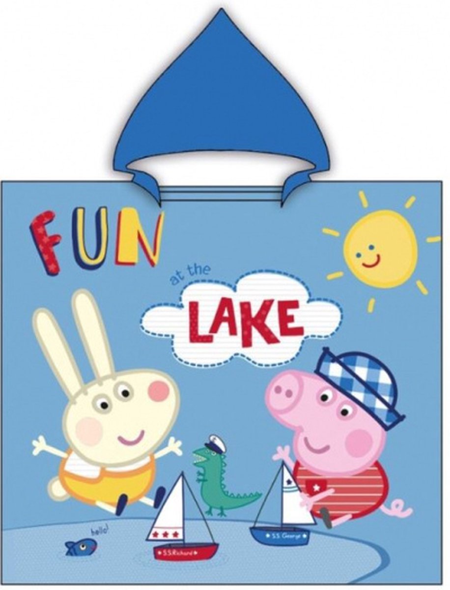 Peppa Pig badponcho junior 60 x 120 cm katoen - Blauw