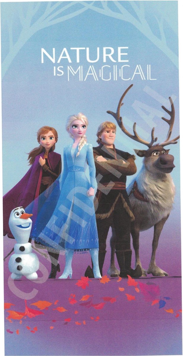 Disney Frozen strandlaken 70 x 140 cm polyester blauw/grijs/paars