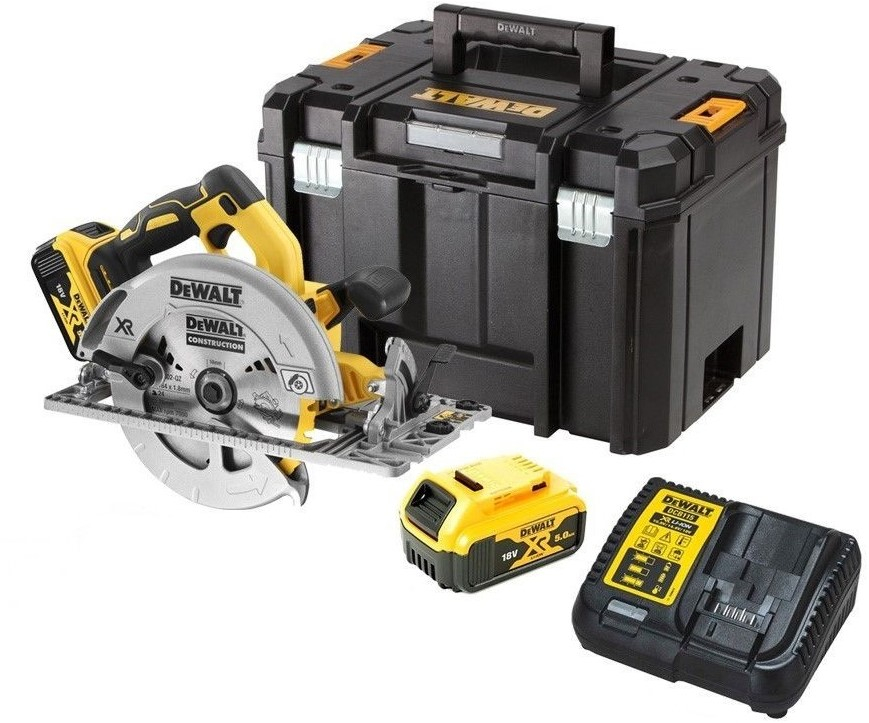 DeWalt DCS572P2 | Accu Cirkelzaag | XR | FlexVolt | 18 V | 5,0Ah | Li-Ion | 184 mm + geleiderail 1500 mm