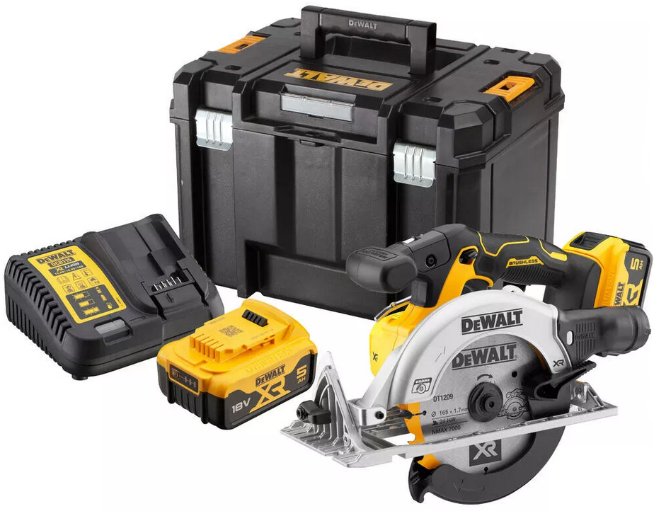 DeWalt DCS565P2 | Accu Cirkelzaag | XR | FlexVolt | 18 V | 5,0Ah | Li-Ion | 185 mm in TSTAK