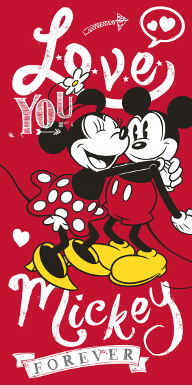 Disney strandlaken Mickey Mouse junior 70 x 140 cm katoen - Rood