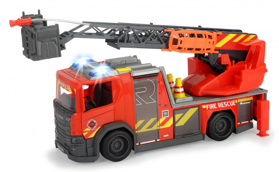 Top1Toys Dickie Toys brandweerwagen Scania 35 cm - Rojo