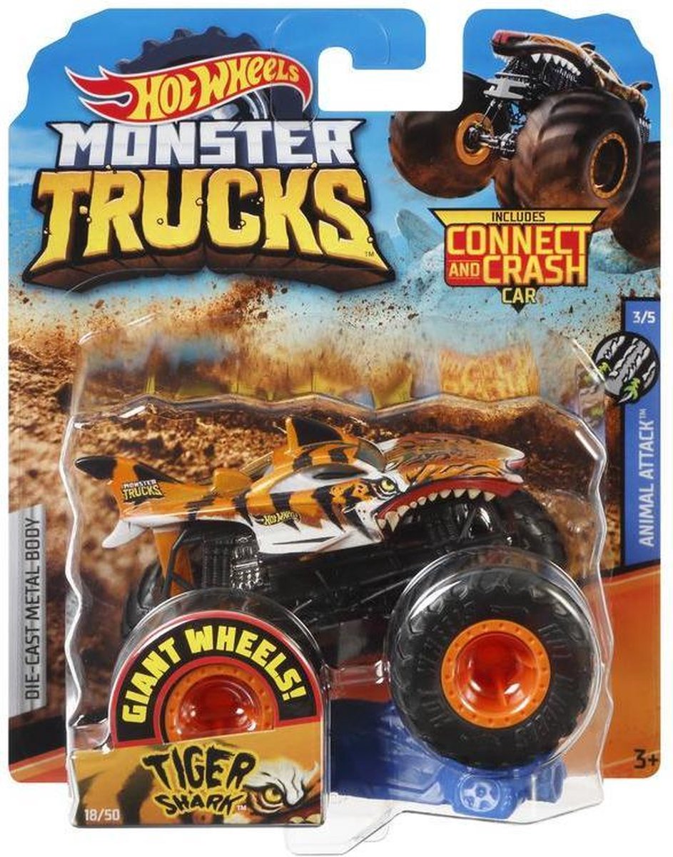 Mattel Hot Wheels monstertruck Dragbus junior 16,5 cm geel/oranje