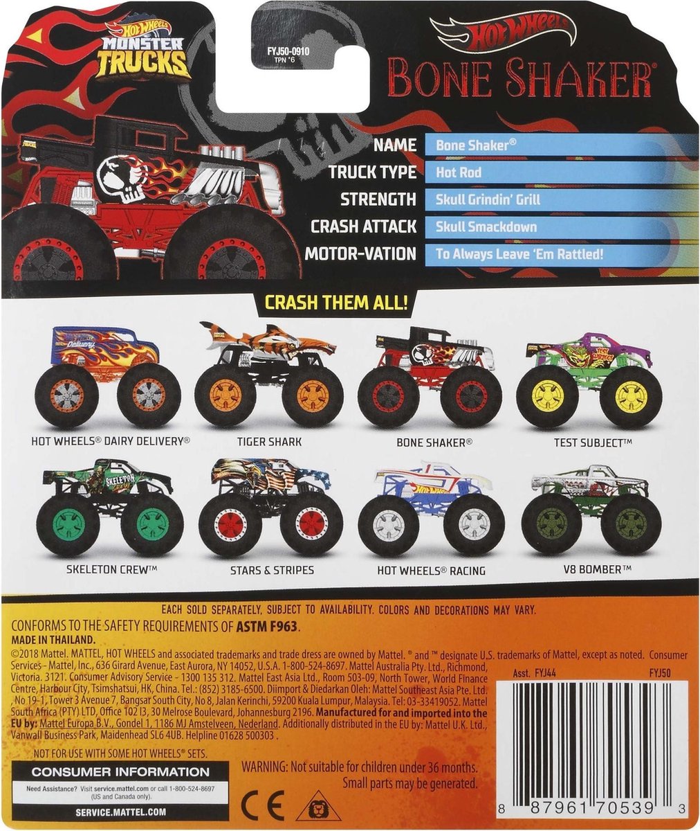 Mattel Hot Wheels monstertruck Dragbus junior 16,5 cm geel/oranje