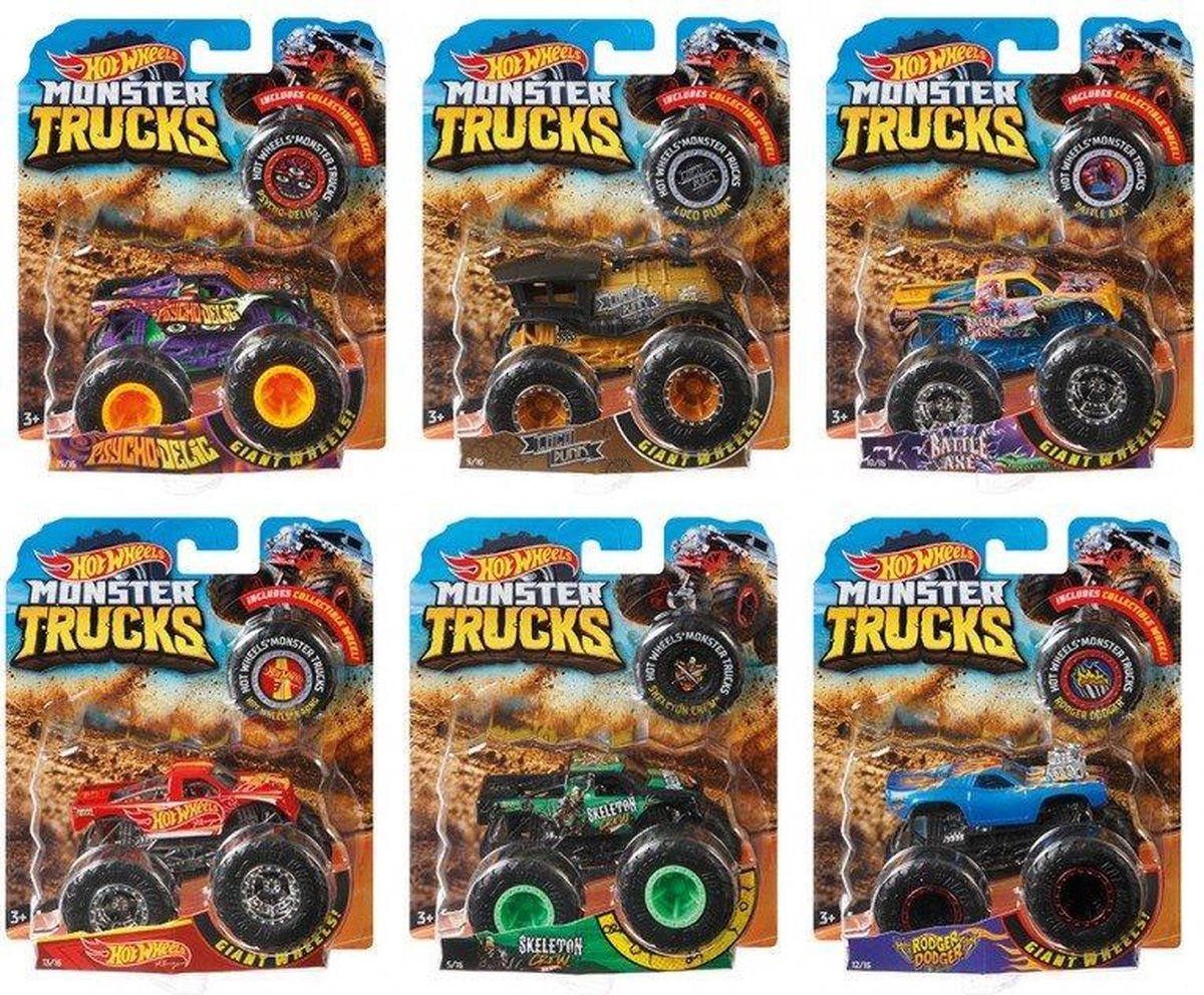 Mattel Hot Wheels monstertruck Dragbus junior 16,5 cm geel/oranje