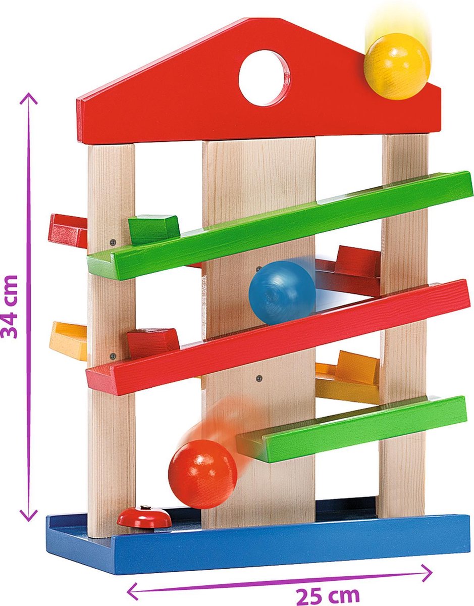 Eichhorn ballenbaan junior 25 x 12 x 34 cm hout/staal naturel