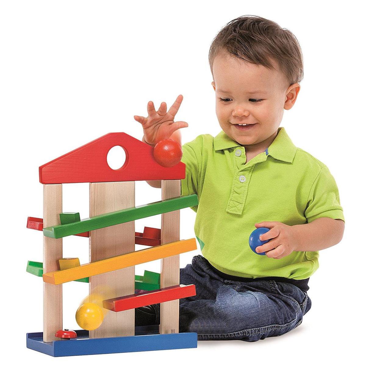 Eichhorn ballenbaan junior 25 x 12 x 34 cm hout/staal naturel