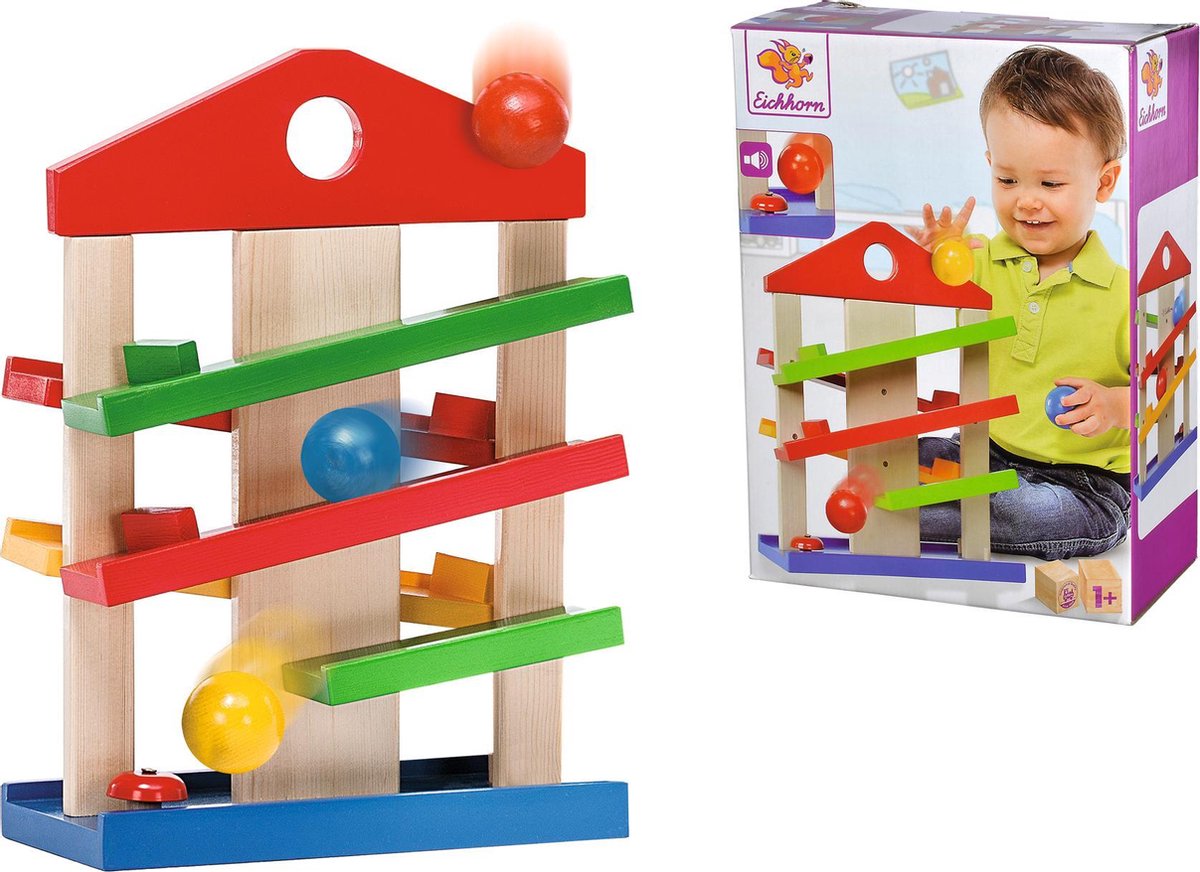 Eichhorn ballenbaan junior 25 x 12 x 34 cm hout/staal naturel
