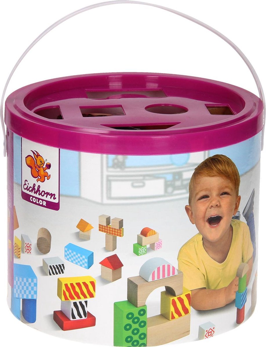 Eichhorn blokkenset junior 19 x 16,8 cm hout 52 delig