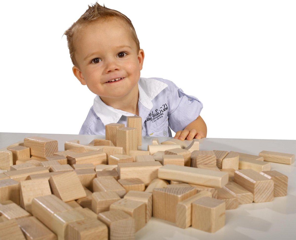 Eichhorn blokkenset junior 24 x 27 cm hout naturel 102 delig