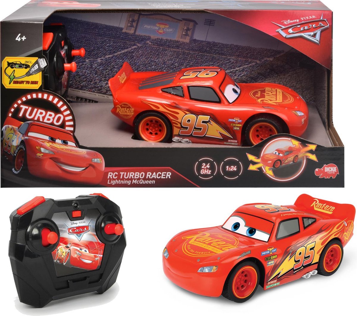 Dickies Toys RC Auto Lightning McQueen 17 cm 1:24 - Rojo