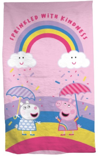 Peppa Pig strandlaken junior 70 x 140 cm katoen licht - Roze