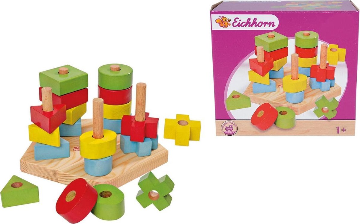 Eichhorn blokkenspel junior 18 x 19 x 10 cm hout 21 delig