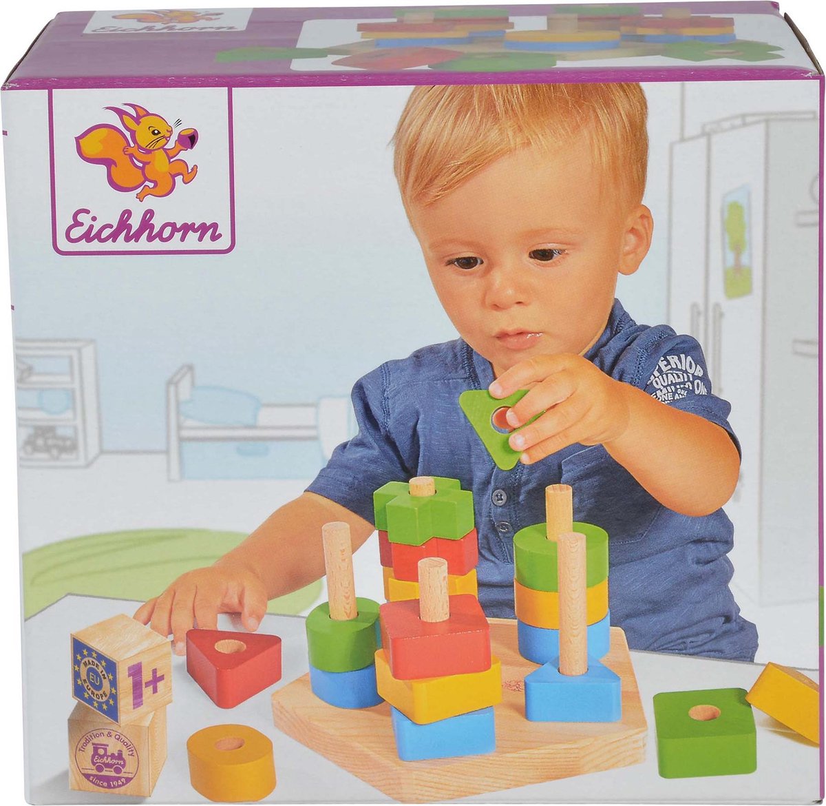 Eichhorn blokkenspel junior 18 x 19 x 10 cm hout 21 delig