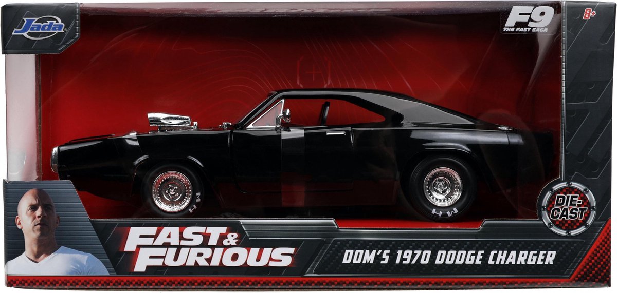 Jada auto Fast & Furious 1327 Dodge Charger 1:24 die cast - Zwart