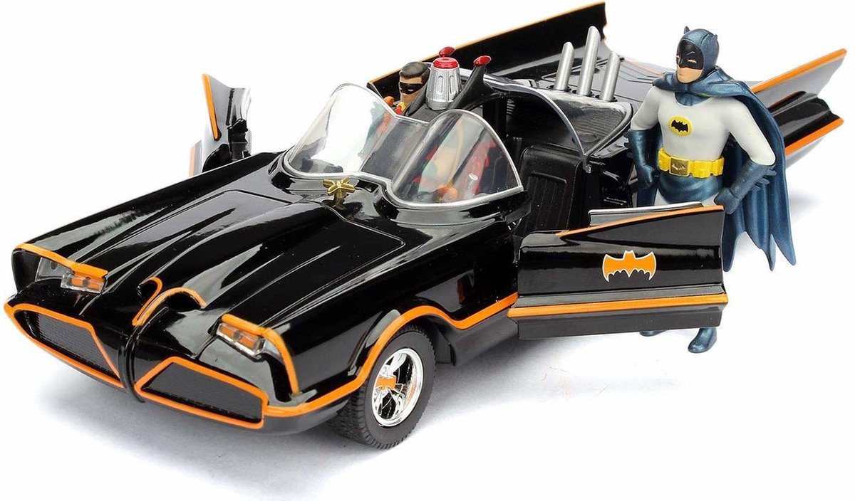 Top1Toys Jada auto Batman 1966 Classic Batmobile 1:24 die cast grijs - Zwart