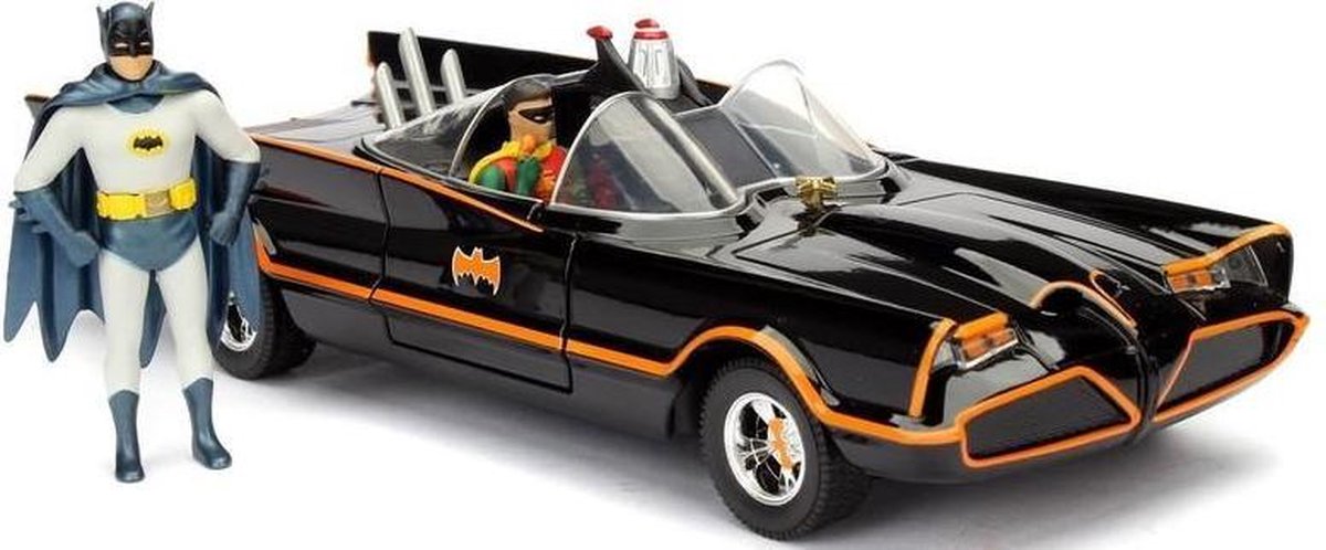 Top1Toys Jada auto Batman 1966 Classic Batmobile 1:24 die cast grijs - Zwart