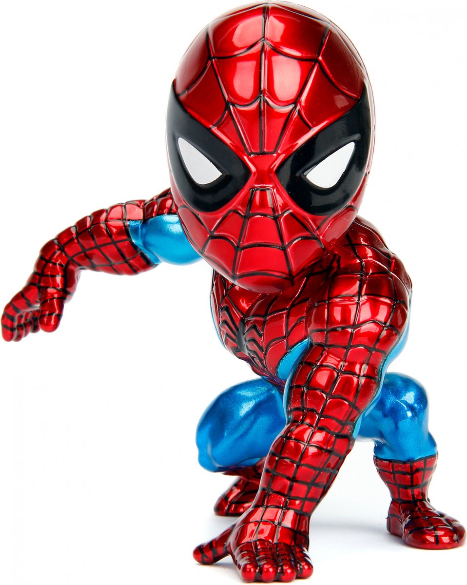 Jada speelfiguur Marvel Classic Spider man 10 cm die cast rood