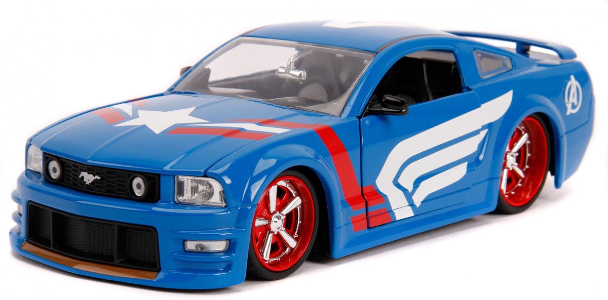 Top1Toys Jada auto Marvel Captain America Ford Mustang GT 1:24 die cast - Blauw