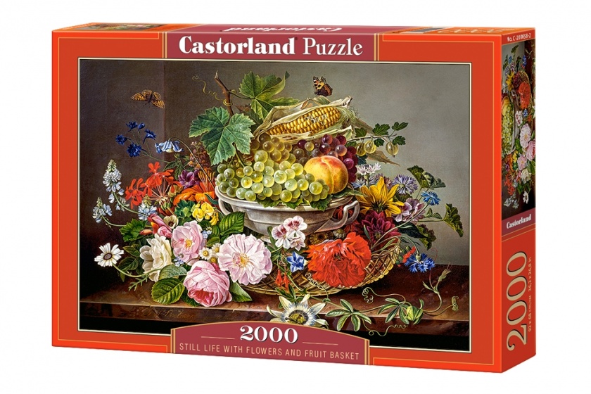 Castorland legpuzzel stilleven met bloemen/fruitmand 2000 stukjes