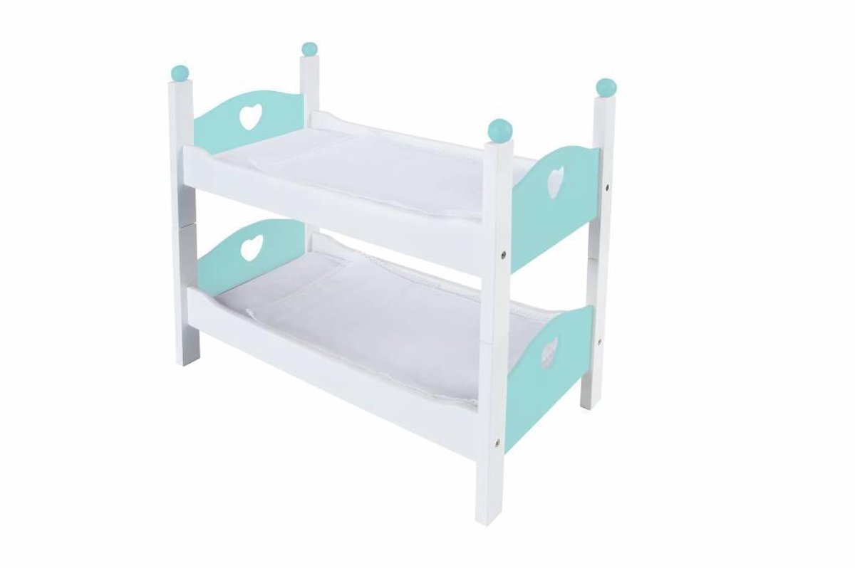 Angel Toys poppen stapelbed 50,5 x 27,5 x 43 cm hout wit/ - Roze