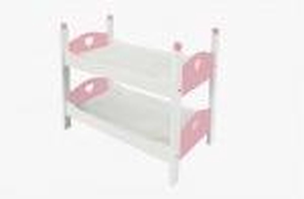Angel Toys poppen stapelbed 50,5 x 27,5 x 43 cm hout wit/ - Roze