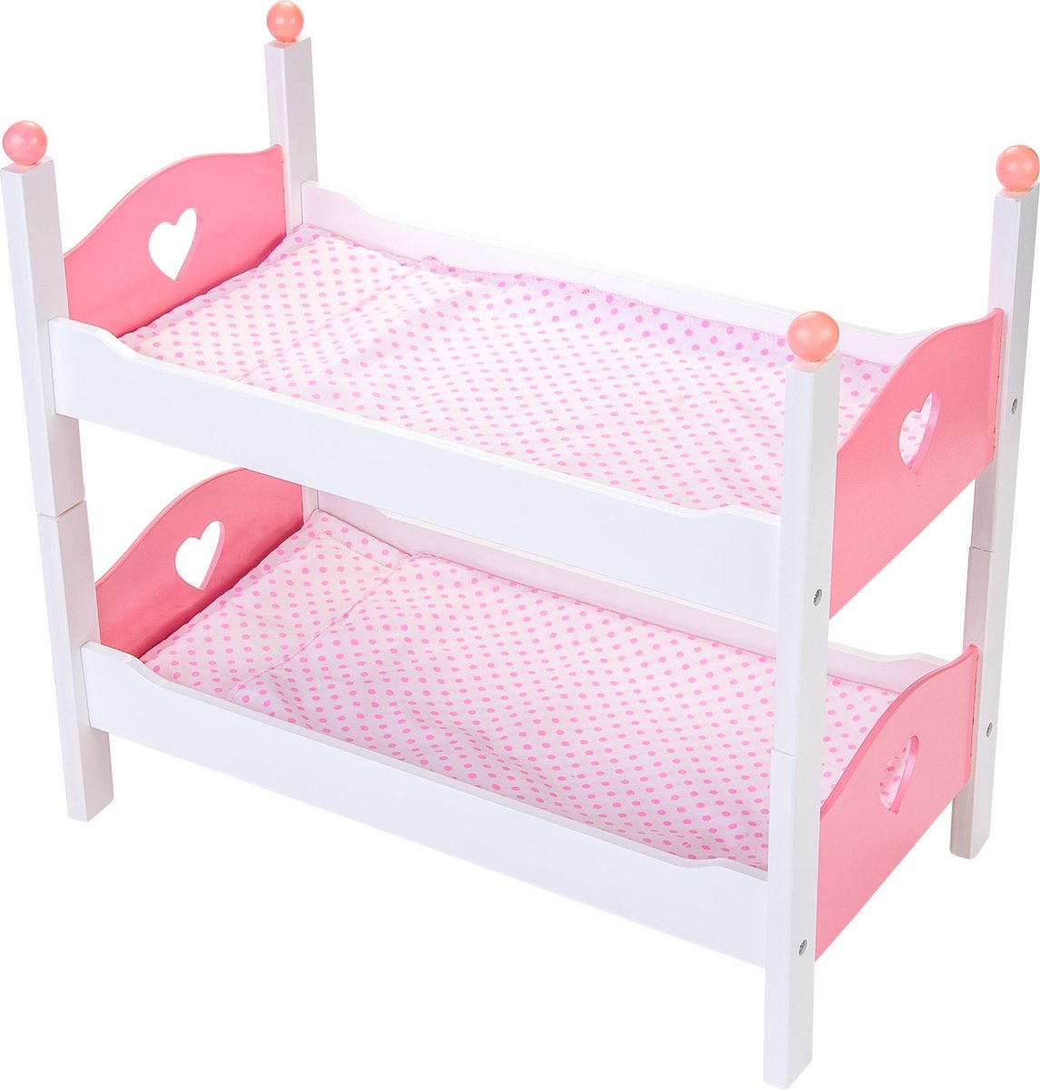 Angel Toys poppen stapelbed 50,5 x 27,5 x 43 cm hout wit/ - Roze