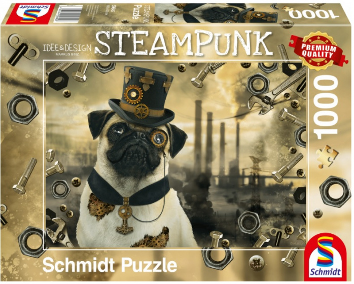 Schmidt Spiele 999 Games puzzel Stem Punk Hond karton 37 cm 1000 stukjes