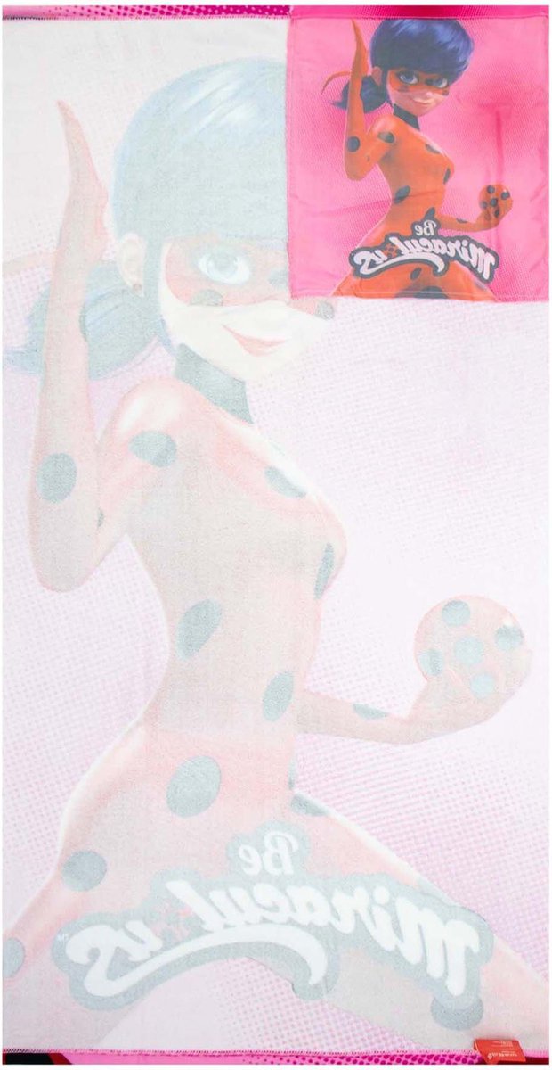 Disney strandlaken Miraculous junior 70 x 140 cm katoen - Roze