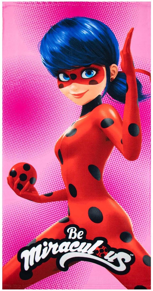 Disney strandlaken Miraculous junior 70 x 140 cm katoen - Roze
