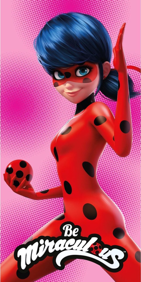 Disney strandlaken Miraculous junior 70 x 140 cm katoen - Roze