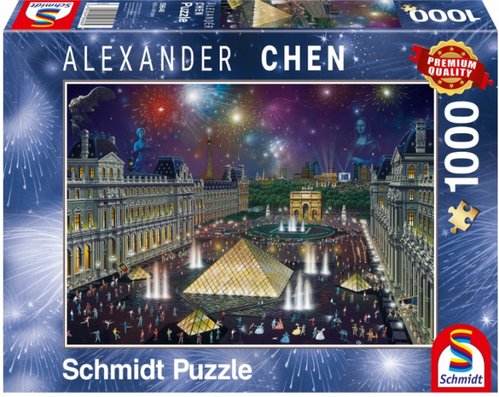 999Games puzzel Vuurwerk Bij Het Louvre karton 1000 stukjes