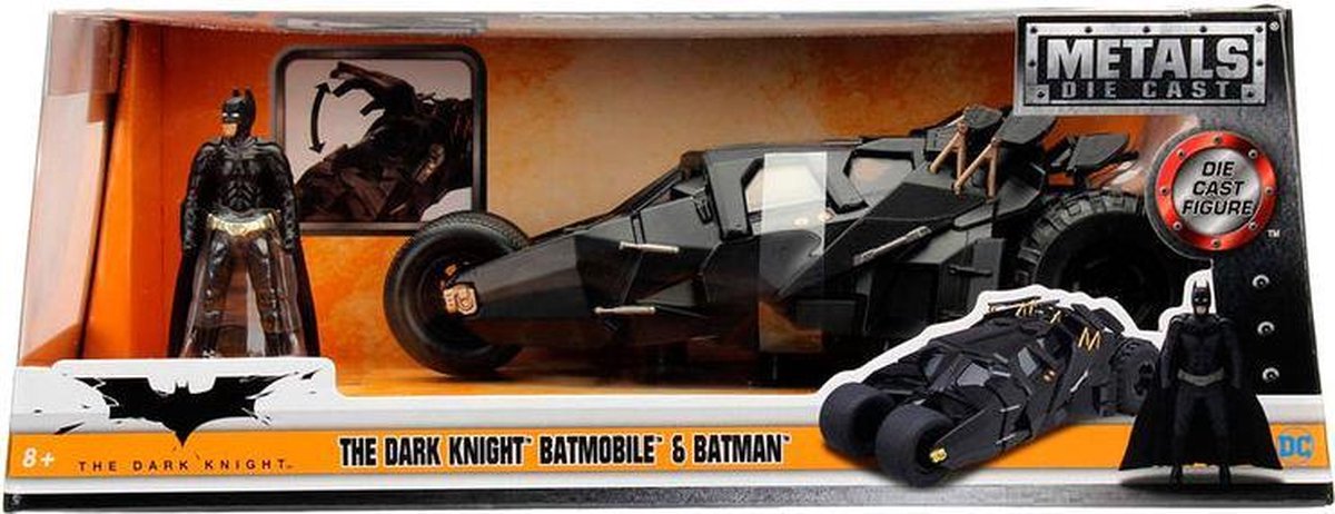 Top1Toys Jada auto Batman The Dark Knight Batmobile 1:24 die cast - Zwart